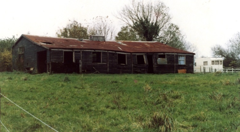 The Original Llanfallteg Village Hall in about 1970's in disrepair