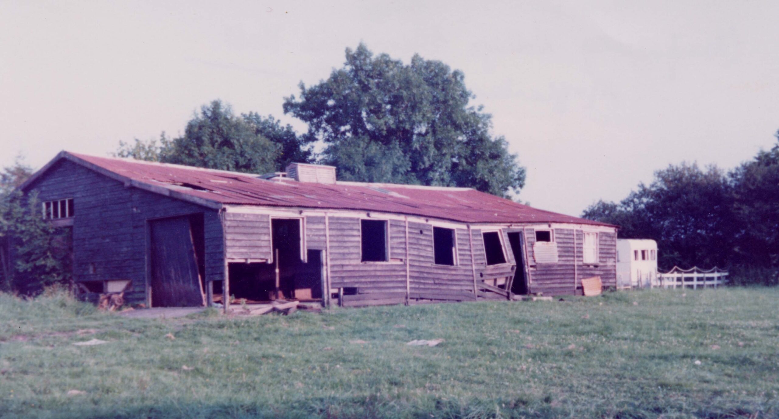 Llanfallteg Village Hall in 1985 before it was pulled down.